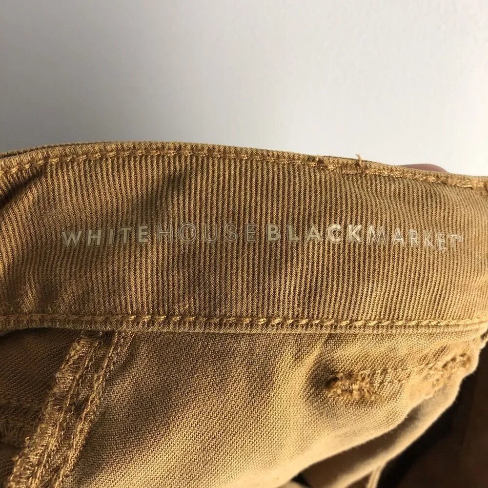 White House Black Market Sz 6 Cargo Pants High‎ Rise Straight Ankle Bronze Brown